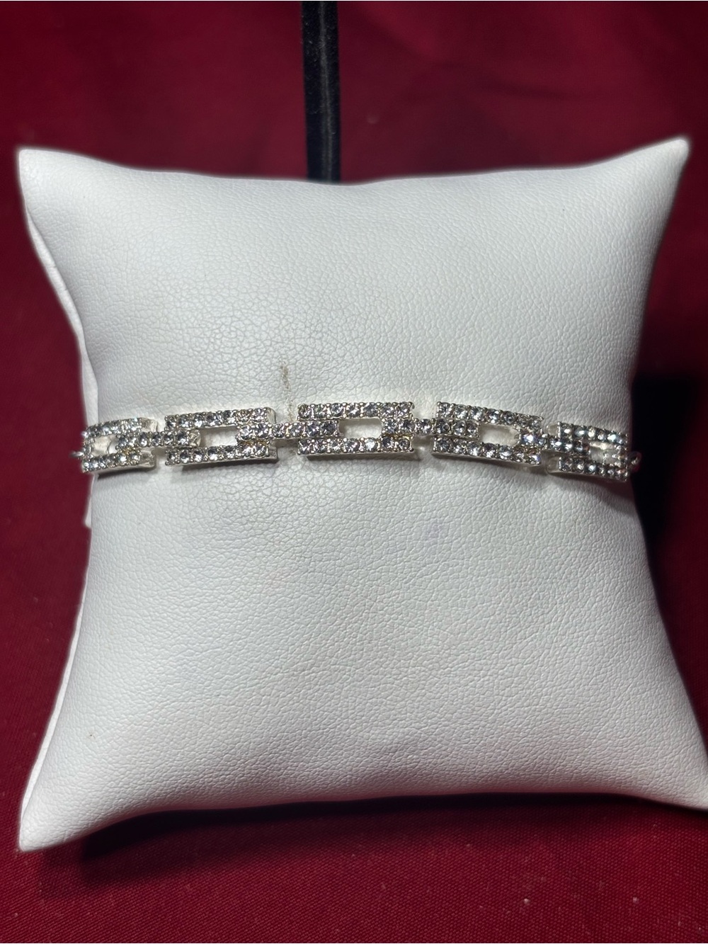 New Icing Elegant Silver-Tone Crystal Link Adjustable Bracelet